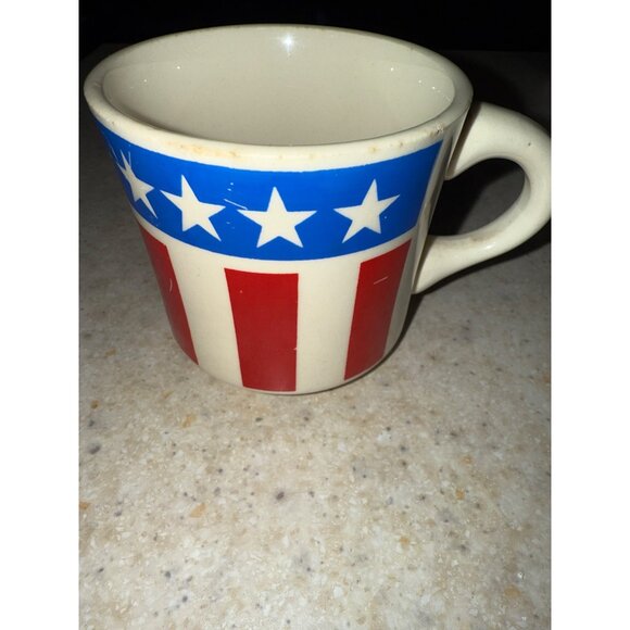 Vintage Sambo’s Restaurant 1970s Coffee Mug USA Red White and Blue - Picture 2 of 12